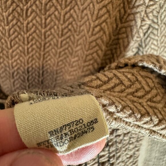 Buckle Gimmicks Textured Lace-Up Balloon Sleeve Top in MultiBrown Womens MD Boho - Picture 9 of 12